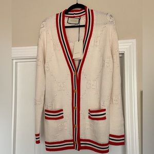 Gucci Sylvie Web Knitted Cardigan